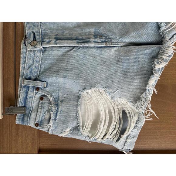 Abercrombie & Fitch Annie High Rise Denim Jean Shorts Distressed Women’s 10/30 - Picture 2 of 12